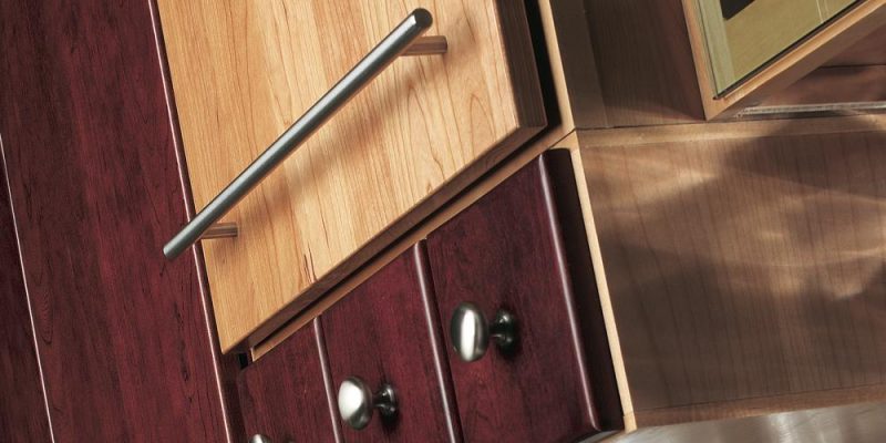 Drawers with Stainless Steel Ornamentation in Capistrano Cherry Vineyard