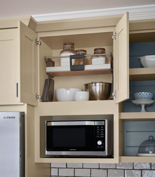 Pull Down Shelf Schuler Cabinetry At, Kitchen Cabinet Pull Down Shelf