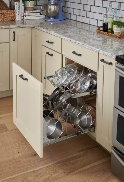 Pull Out Cookware Organizer Schuler, Under Cabinet Pot And Pan Organizer