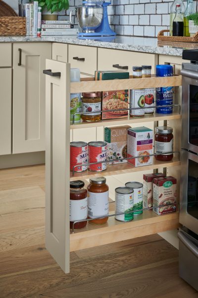 Pull Out Spice Rack Schuler Cabinetry, Spice Rack In Cabinet